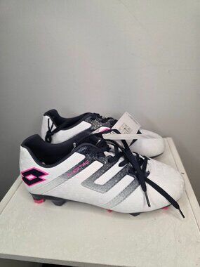 Lotto Maestro 700 IV FG Junior White Navy Size 6 Soccer Cleats NIB